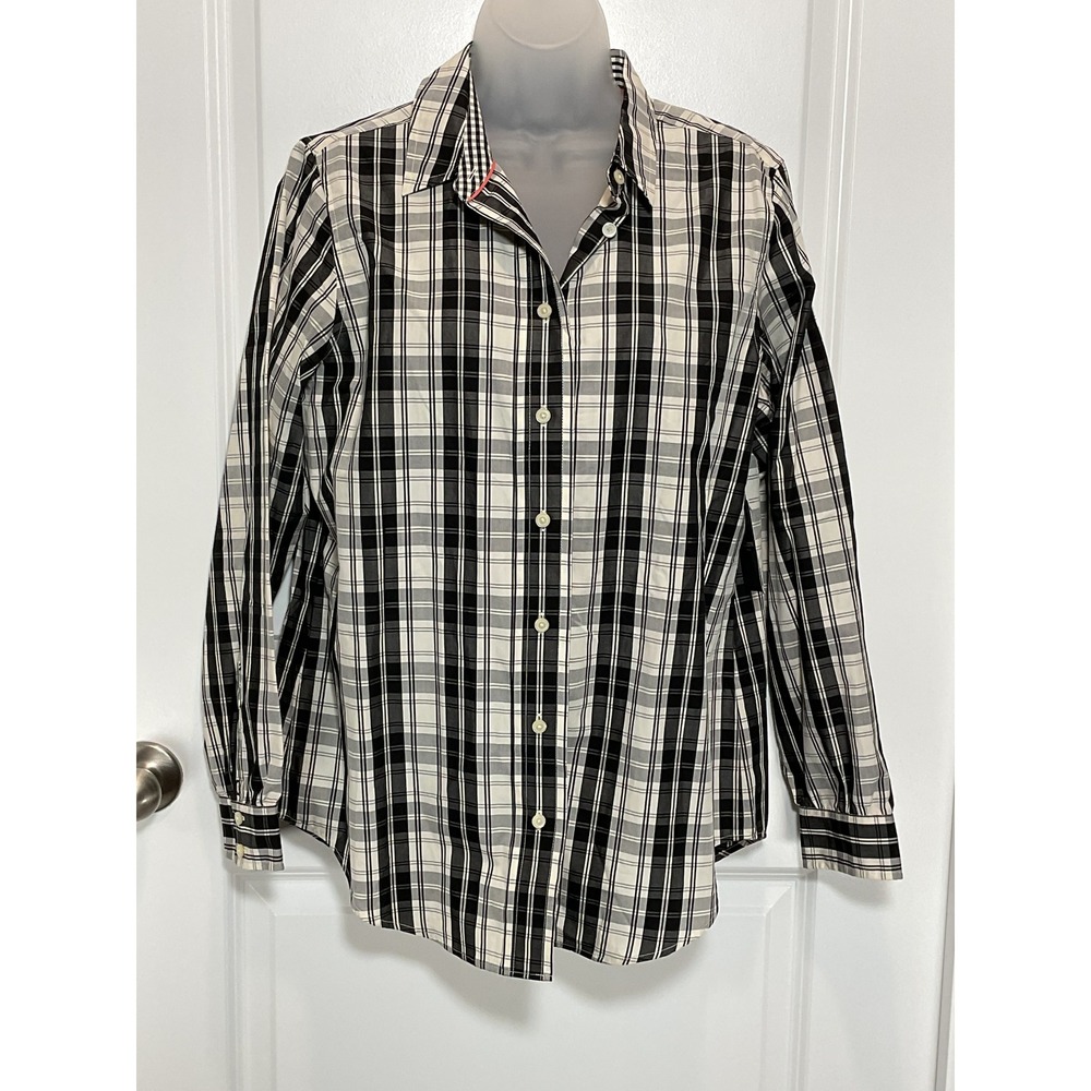 NWT Liz Claiborne New York Womens Plaid Button Down Shirt Long Sleeve Casual Top